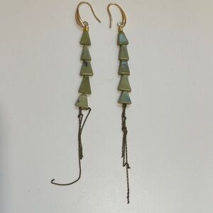 Yellow Turquoise Stone Triangle Drop Earrings by David Aubrey